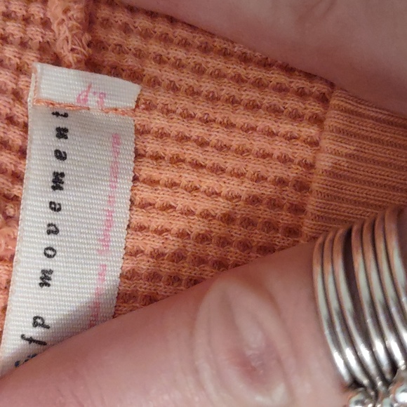 Free People Movement Orange Waffle Hoodie Size Small - Picture 3 of 6